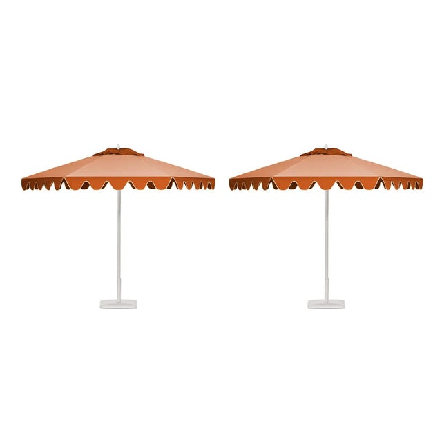 Not Yet Made - Made To Order Peach Bellini 9' Patio Umbrella, Peach & Burnt Orange, Set of 2 For Sale - Image 5 of 5