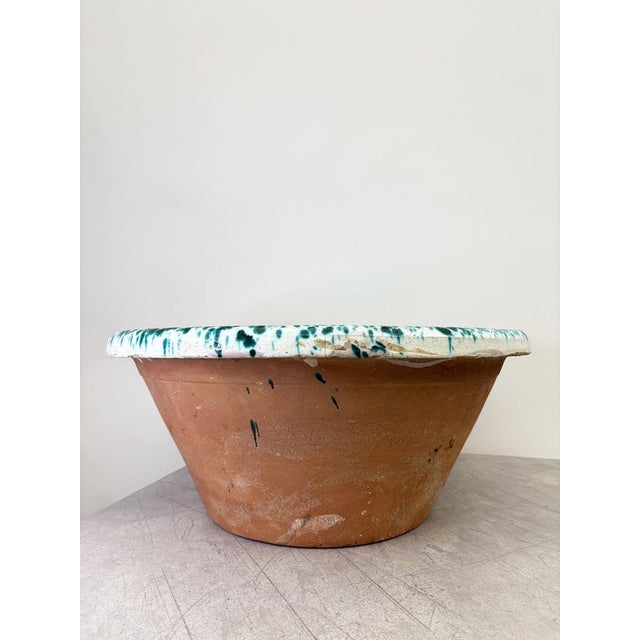 Rustic Antique Turquoise Splatter Glaze Passata Bowl For Sale - Image 3 of 15