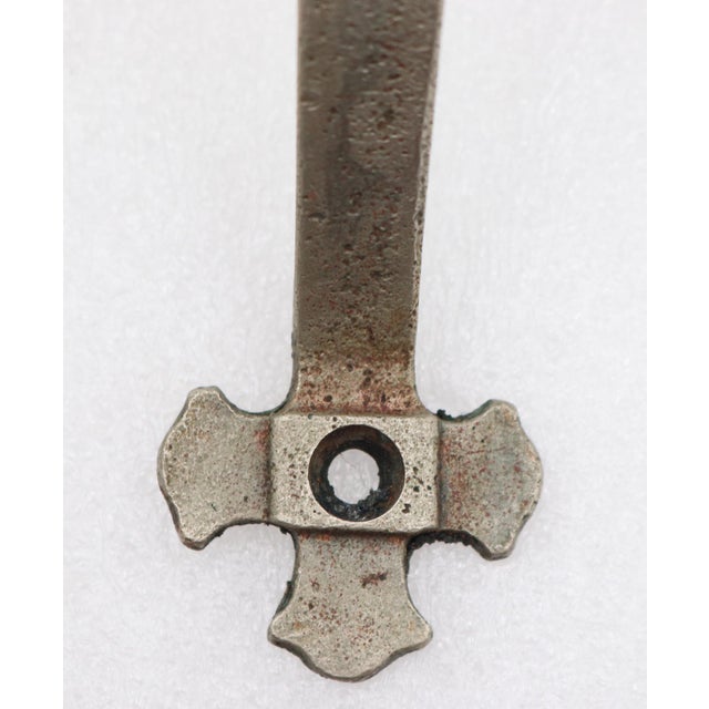 Vintage Arts & Crafts 10.25 In. Nickeled Bronze Door Pull Handle For Sale - Image 4 of 7