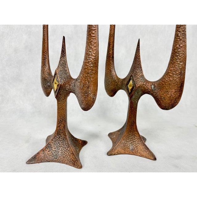 Metal Polish Brutalist Candleholders, 1970s, Set of 2 For Sale - Image 7 of 16