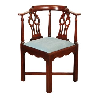 Hickory Chair Chippendale Style Mahogany Corner Chair For Sale