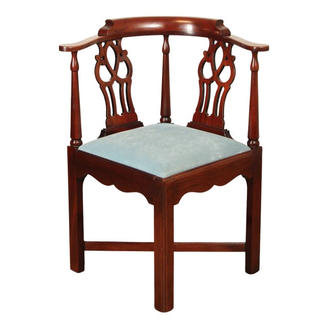 Hickory Chair Chippendale Style Mahogany Corner Chair For Sale