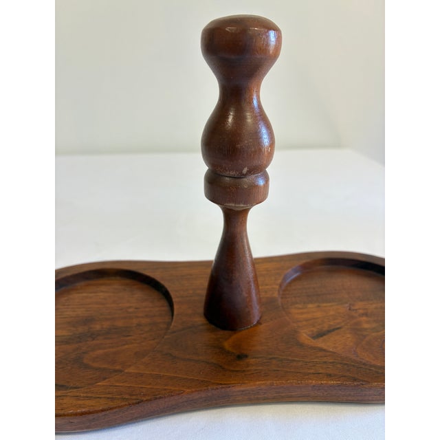 Mid 20th Century Ozark Walnutware Solid Walnut Condiment Caddy For Sale - Image 4 of 7