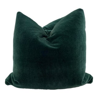"Nevada Mohair" in Dark Kale 22" Pillows-A Pair For Sale