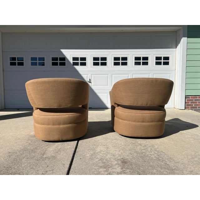 2010s Sherrill “Luna” Swivel Chairs - a Pair For Sale - Image 5 of 12