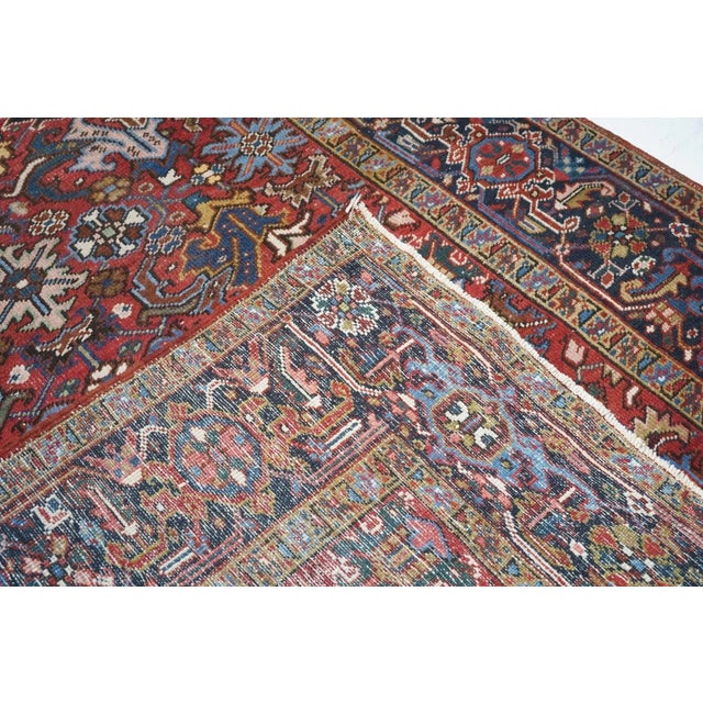 Red Vintage Heriz Rug 7' x 10' For Sale - Image 8 of 11