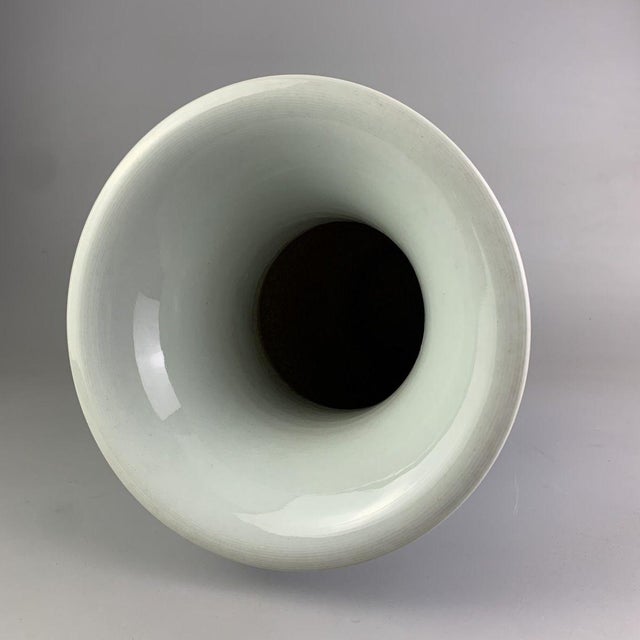 Ceramic Large Classic Chinese Blue and White "Double Happiness" Phoenix Tail Vase For Sale - Image 7 of 8