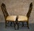 Antique Walnut Dining Chairs Italian Venetian Reverse Painted Glass Pair 1910s For Sale - Image 10 of 12