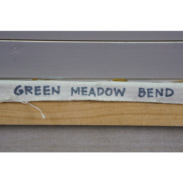Green Lewis Bryden Green Meadow Bend Plein Air Landscape Oil Painting 38" For Sale - Image 8 of 14