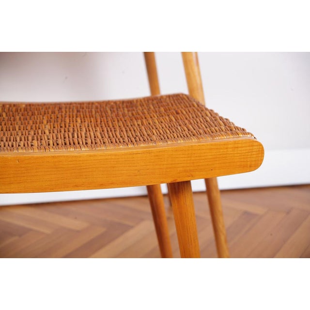 Mid-Century Ash and Wickerwork Side Table and Stool from Uluv, 1960s, Set of 2 For Sale - Image 15 of 18