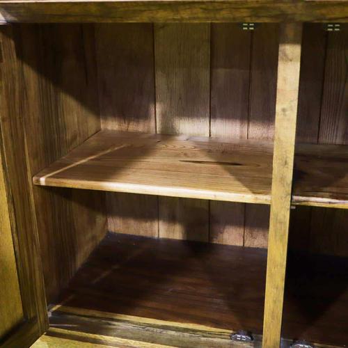Wood Rustic Wooden Cupboard with Display Top For Sale - Image 7 of 15
