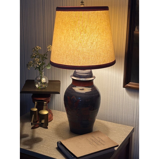 Special 1986 vintage Turtle Creek Pottery ceramic table lamp. Created by Artist lamp sculptor G. Shooner in 1986. Really...