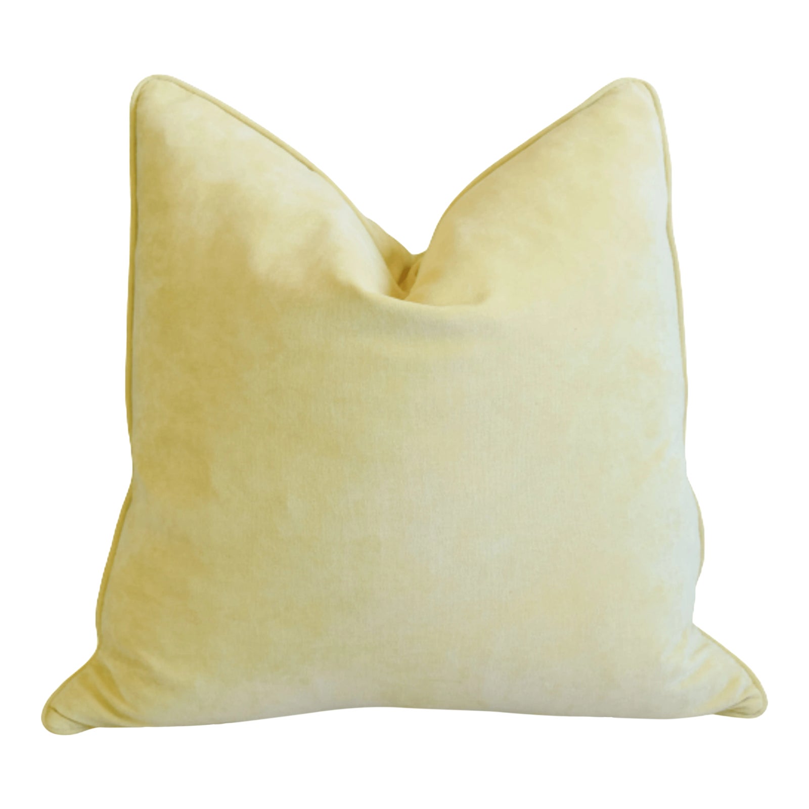 Sunflower Pastel Yellow Velvet Feather/Down Pillow 24" Square Chairish