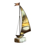 Mid-20th Century John DeMott Sailboat Sculpture, Signed For Sale