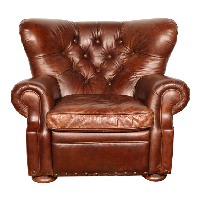 Churchill Leather Recliner by Restoration Hardware Chairish
