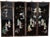 Mid 20th Century Chinese Black Lacquer 4-Panel Wall Screen – Raised Hardstone & Mother-of-Pearl For Sale - Image 17 of 18