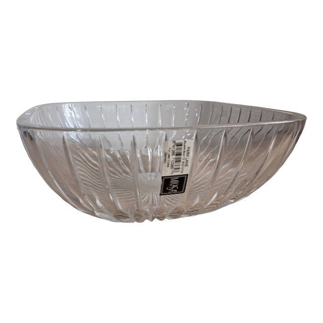 Mikasa Park Lane Square Crystal Bowl Serving Heavy 10" New Contemporary For Sale