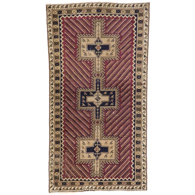 Mid 20th Century Vintage Persian Bijar Rug - 03'03 X 06'02 For Sale - Image 9 of 9