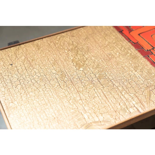 Mid-Century Italian Afrormosia, Iron & Colored Resin Coffee Table, 1950s For Sale - Image 9 of 11