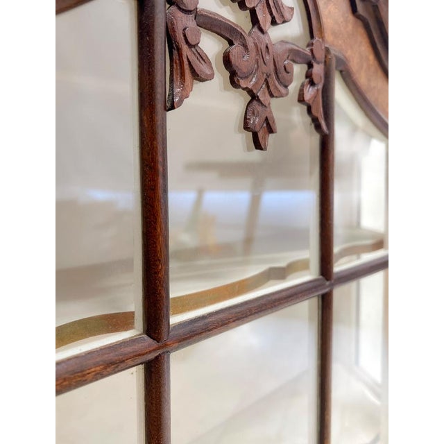 Walnut Veneer Wall Display Cabinet with Ornament and White Shelves, 1960s For Sale - Image 9 of 11