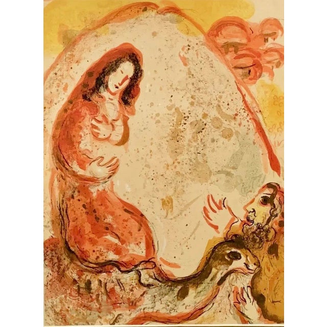Artist: Marc Chagall Country: Russia Title: Rachel hides her father’s household gods Medium: Color Lithograph Marks: Not...