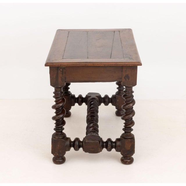 Brown Louis XIII Rectangular Walnut Table With Single Drawer For Sale - Image 8 of 9