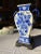 Mid-Century Modern 1970s Blue and White Floral Vase For Sale - Image 3 of 7