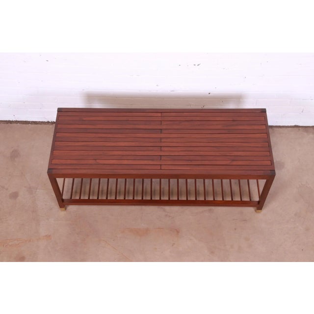 Baker Furniture MidCentury Modern Teak Slat Expanding Coffee Table
