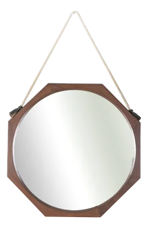 Italian Wood and Rope Wall Mirror, 1960s