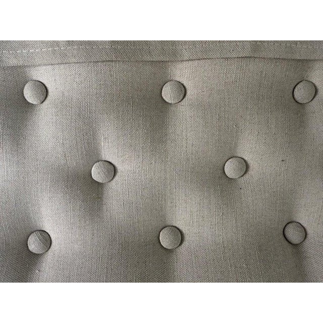 Victorian Style Adjustable Sherz Lounge Chair, Wood & Linen, France For Sale - Image 13 of 14