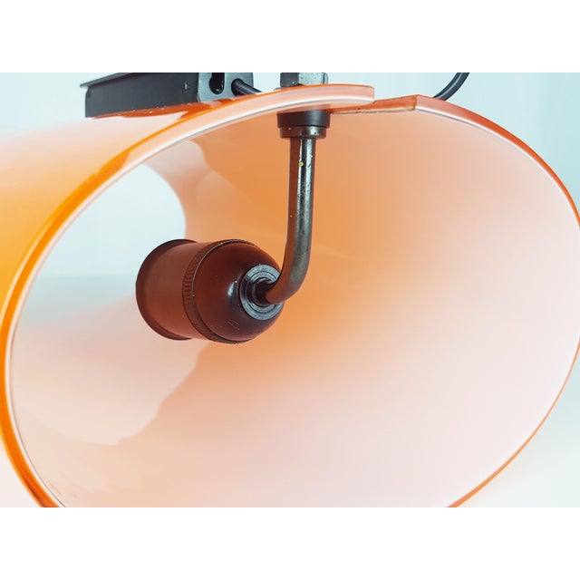 Brass, Orange and White Murano Glass Sconce by Vistosi, 1960s For Sale - Image 9 of 16