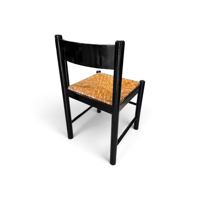 Carimate Dining Suite, in Rush and Black Ebony by Vico Magistretti for Habitat, 1964, Set of 5 For Sale - Image 14 of 15
