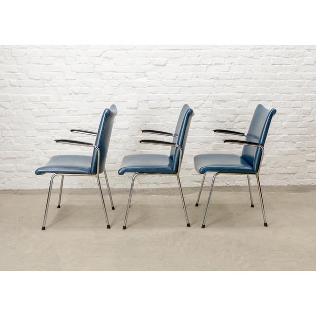 Dutch Chromed Dining Chairs from Gebr. De Wit, 1960s, Set of 3 For Sale - Image 14 of 16