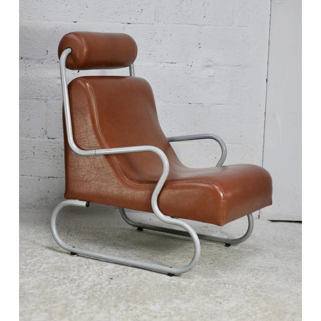 Space Age Armchair in Tubular Metal and Imitation Leather, 1960s For Sale - Image 16 of 16