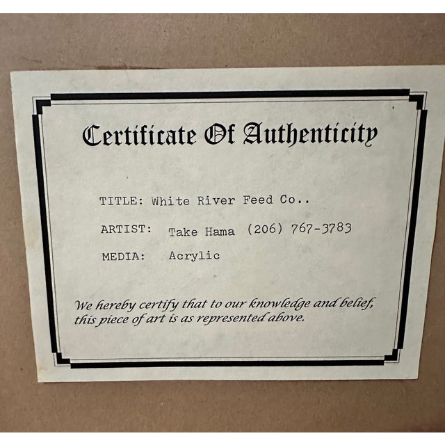 Realism “White River Feed Co” (Kent, Wa.), Acrylic Painting, Framed For Sale - Image 3 of 4