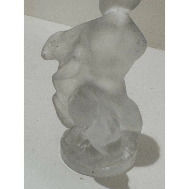 Lalique Frosted Crystal Kneeling Woman With Lamb Figurine – Vintage Lalique Sculptural Piece For Sale In Atlanta - Image 6 of 8