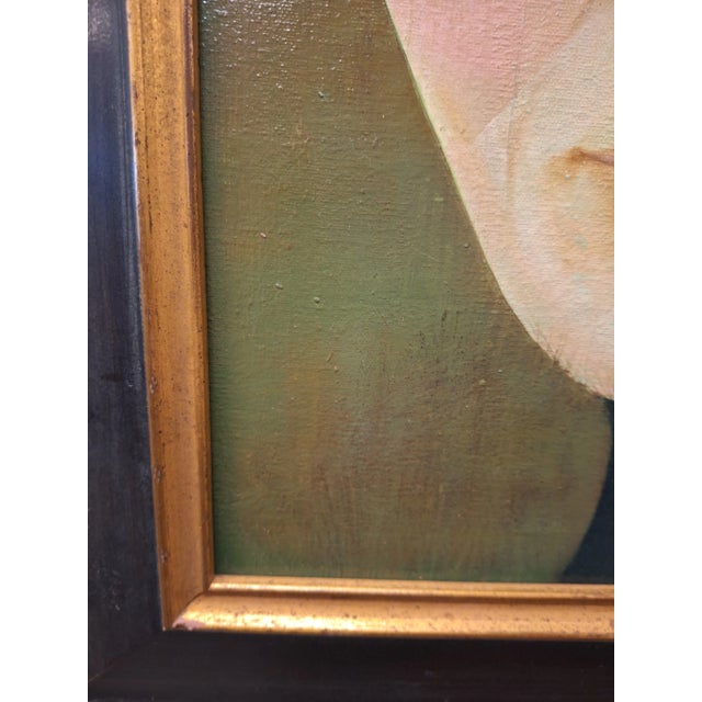Monique Passicot 1984 Oil Painting " Portrait of Nobody ", Framed For Sale In Boston - Image 6 of 11