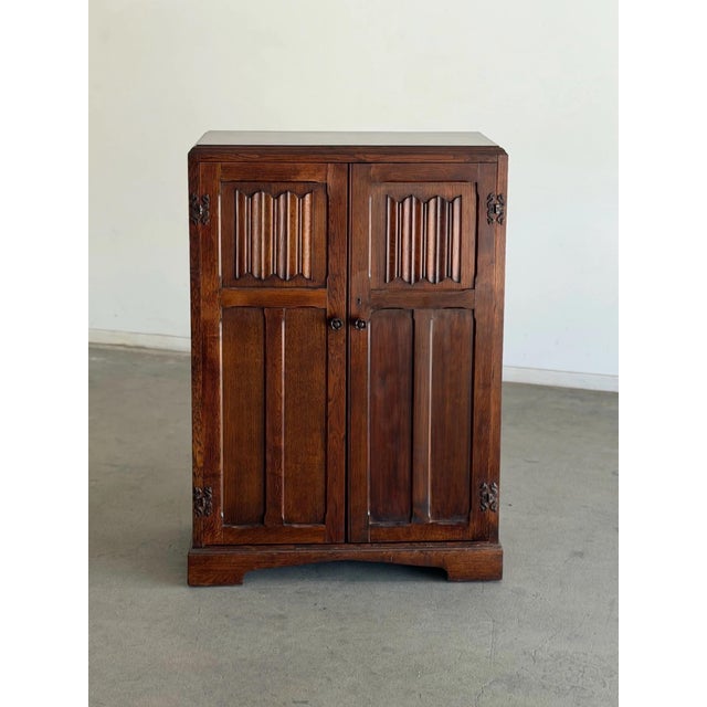 Vintage Carved Oak Armoire For Sale - Image 4 of 12