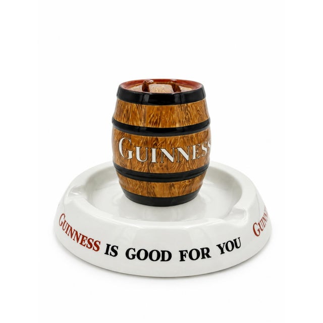 Mid 20th Century Vintage Guinness Is Good for You Barrel Match Holder Ashtray For Sale - Image 5 of 11