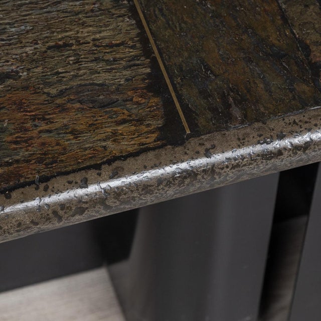 Vintage 20th Century Brutalist Green Coffee Table by Marcus Kingma, the Netherlands, 1990s For Sale - Image 12 of 18