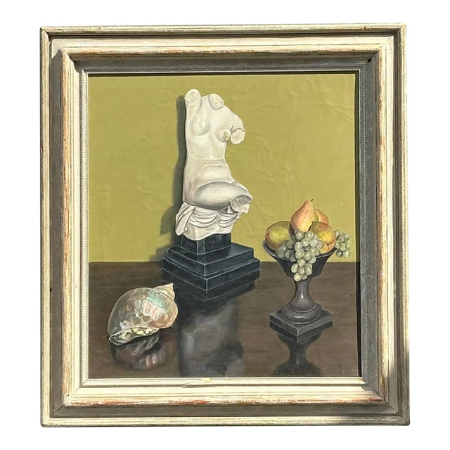 Vintage 1957 Original Still Life on Canvas For Sale