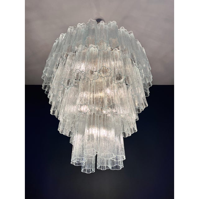 Large Vintage Clear Murano Glass Tiered Chandelier, 1990s For Sale - Image 14 of 16