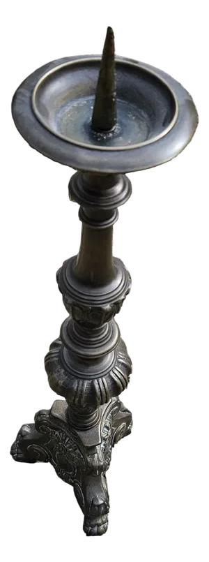 Altar Candlestick in Silvered Bronze