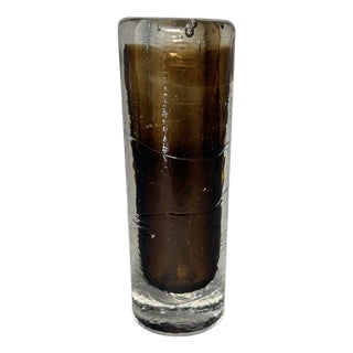 Modern Layered Glass Cylindrical Vase, 1970s For Sale