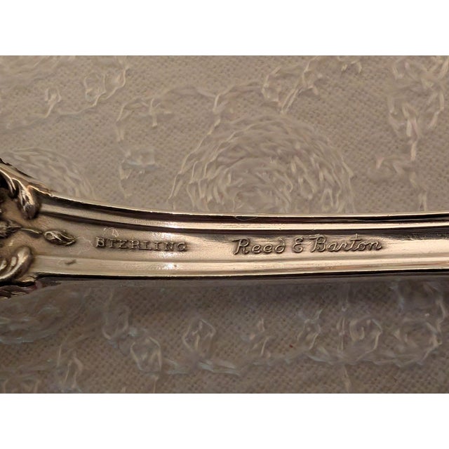 Late 20th Century Reed & Barton "Burgundy" Sterling Silver Cream Soup Spoons, Lot of 8 For Sale - Image 10 of 12