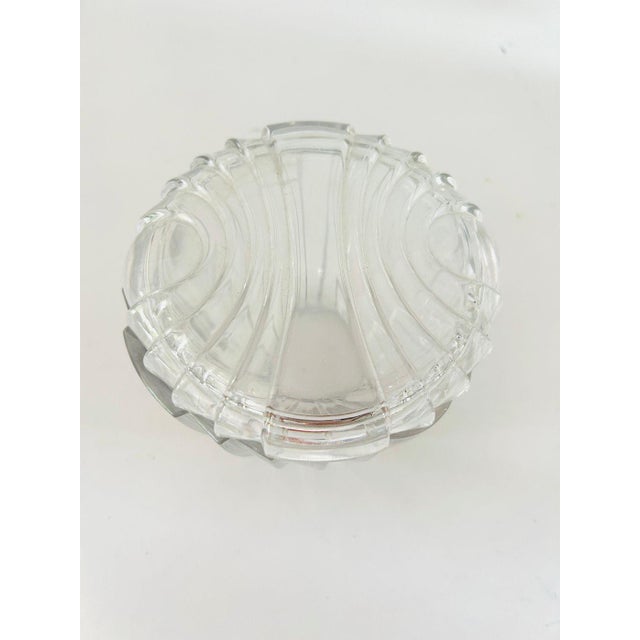 Vintage Art Deco style glass Lidded Candy Dish, crystal clear Candy Dish or storage for the Vanity or Dresser or Desk....