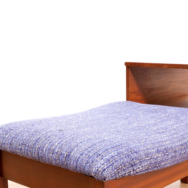 1960s Mid Century Entryway Bench in Purple Chenille For Sale - Image 9 of 11
