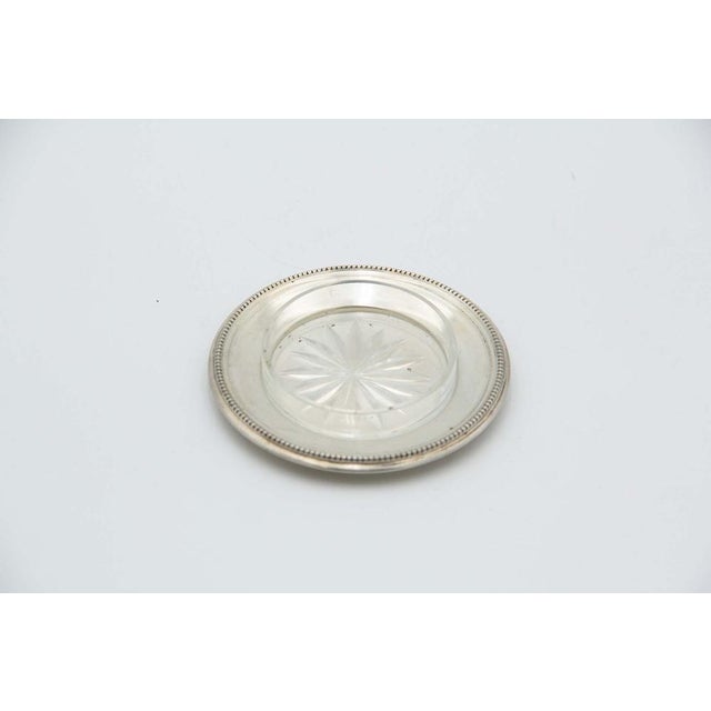 Circular Silver Butter Dish with Glass Core For Sale - Image 3 of 3