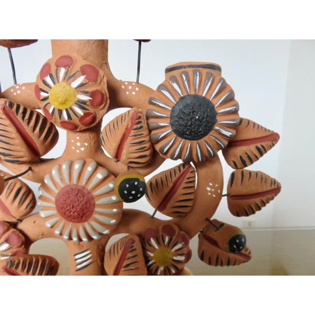 1970s Mexican Tree of Life Terracotta Chandelier, 1970s For Sale - Image 5 of 14