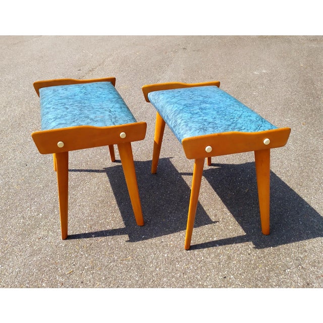 Mid-Century Modern Set of Ottomans attributed to Carlo De Carli, 1950s For Sale - Image 3 of 6